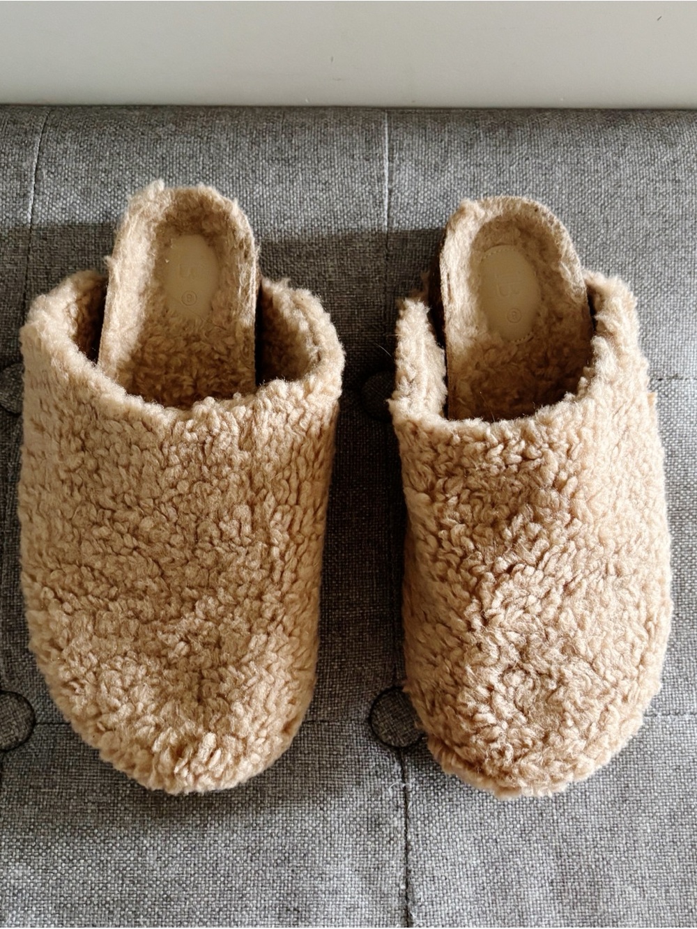 Intentionally Blank Apres Slipper Fuzzy Warm Brown Slip On Faux Fur 8